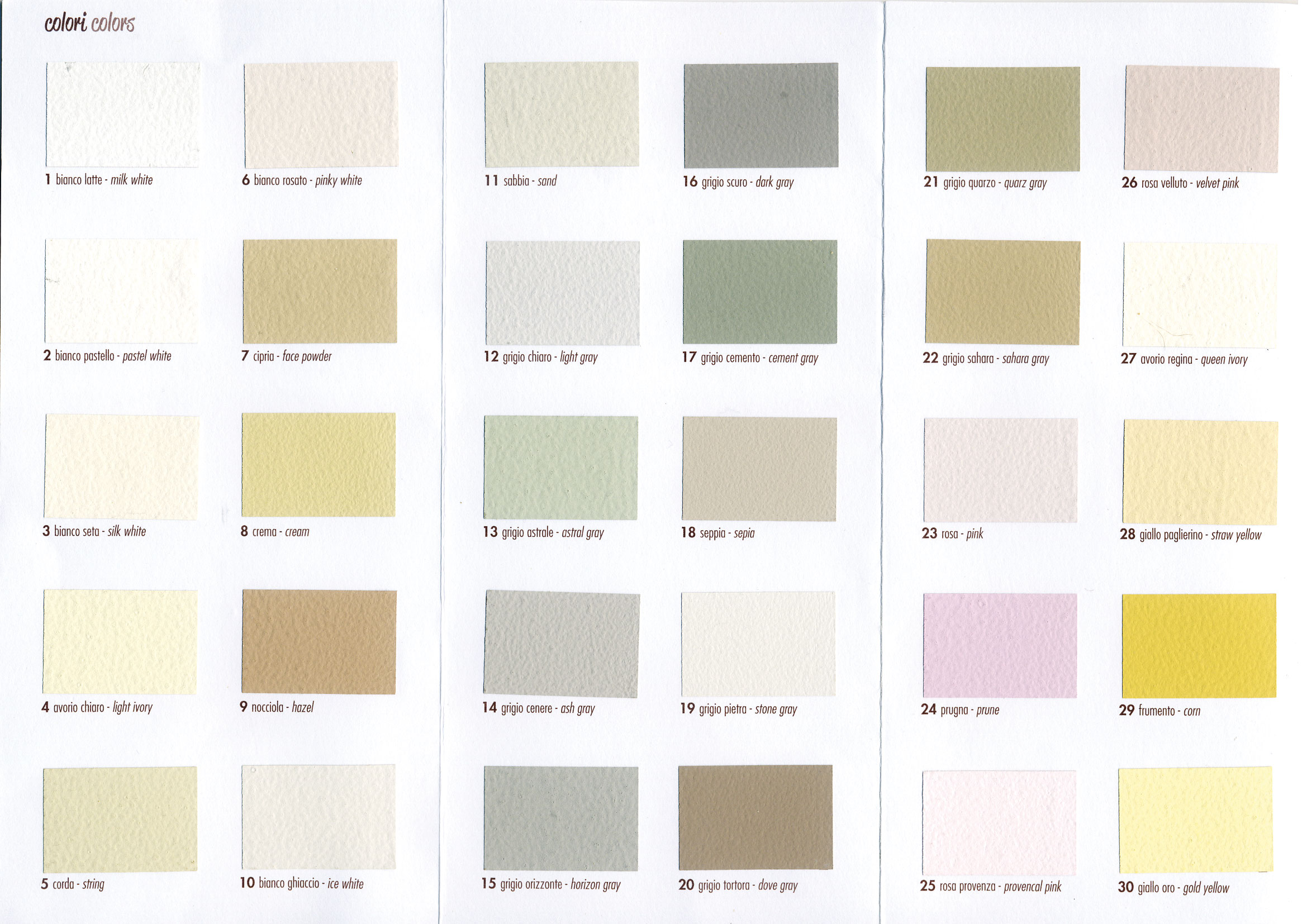 Tabellacolori Shabby Chic Colors